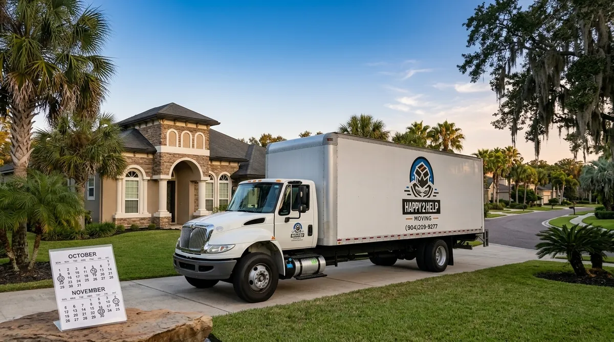 Calendar showing optimal months for a snowbird relocation to Northeast Florida
